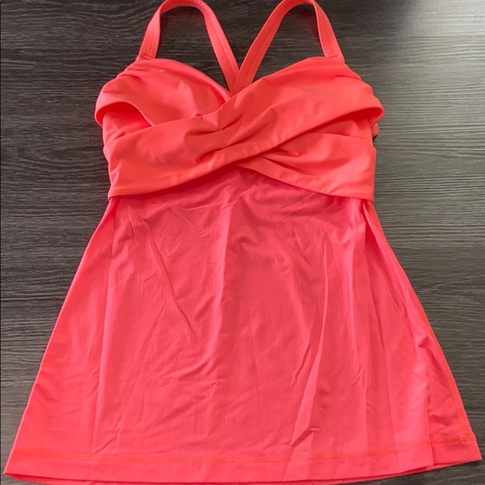 Lululemon wrap tank flashlight orange